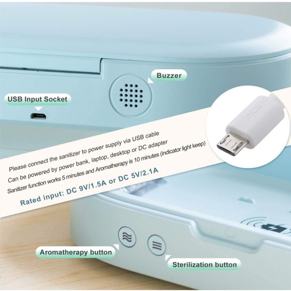 UV Cell Phone Sanitizer Wireless Charger Aromather - Picture 5 of 7